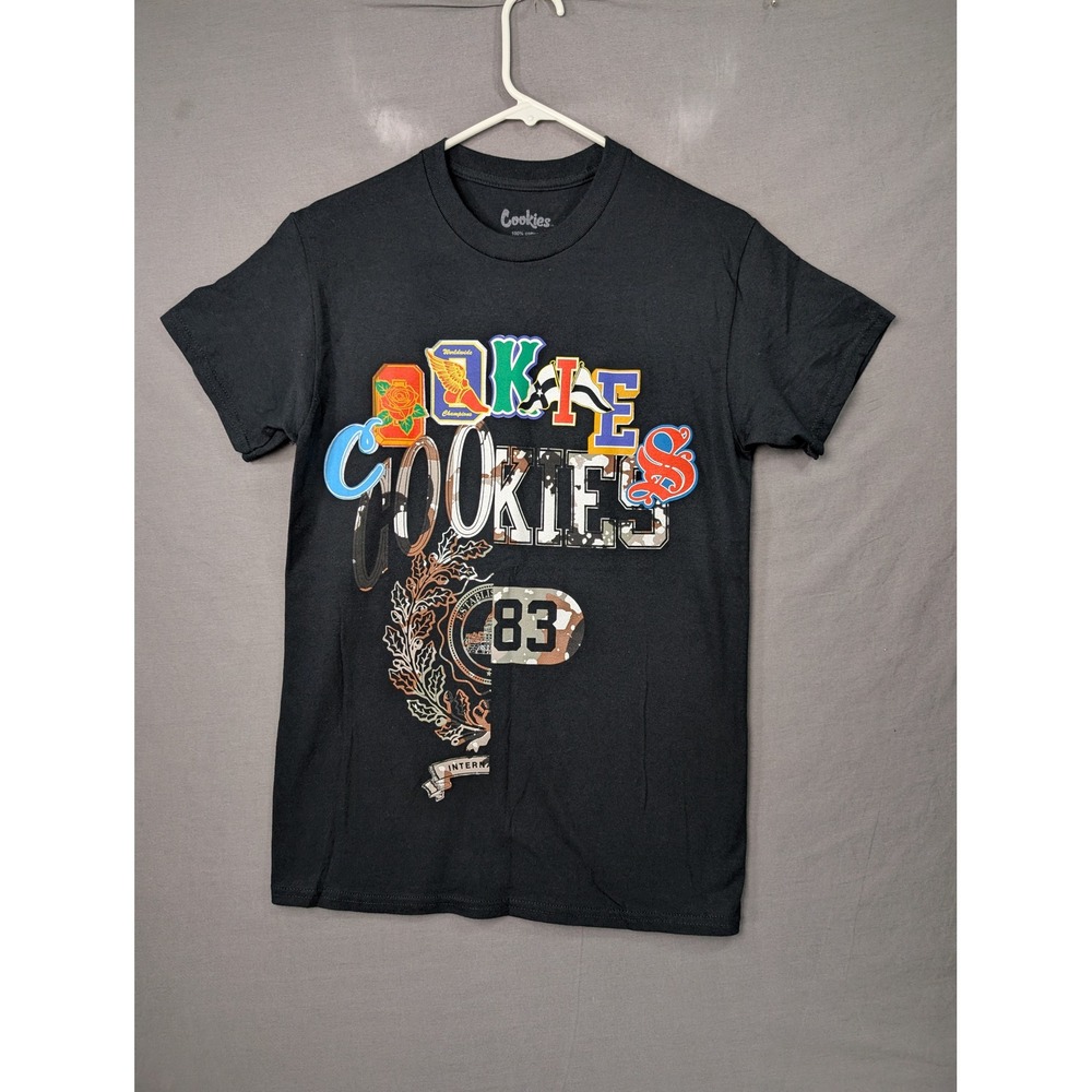 Cookies SF Mens Stacked Logo Graphic T-Shirt Black Small Est 83 Streetwear Tee